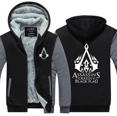 40 New Winter Fashion White Pattern Assassin Creed Hoodie Zipper Simple Assassin's Creed Hood Pattern 40 New Winter Fashion White Pattern Assassin Creed Hoodie Zipper Simple Assassin's Creed Hood Pattern