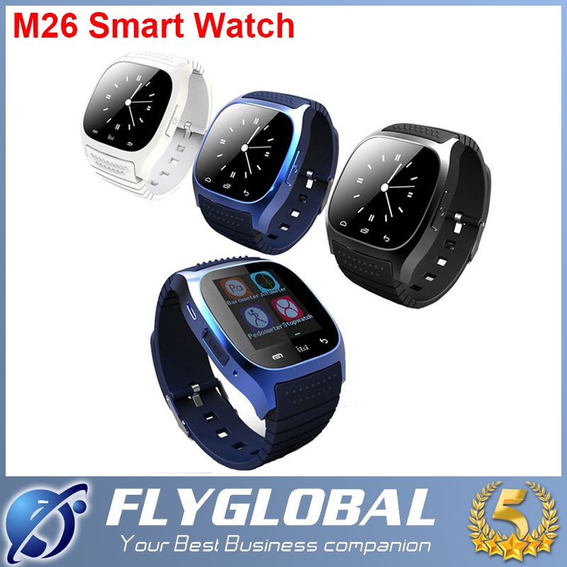2015 Bluetooth Smart Watch M26 Smartwatch With LED Display Dial SMS Reminding Music Player