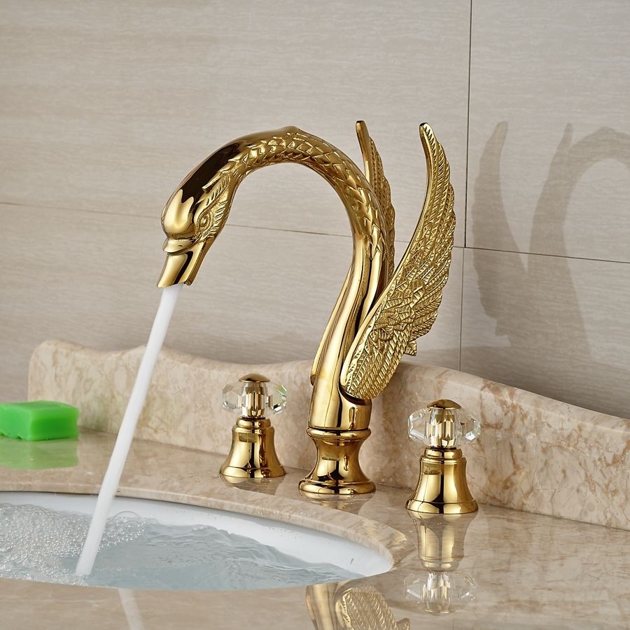 Best Whole And Retail Brand New Golden Brass Luxury Bathroom Best Whole And Retail Brand New Golden Brass Luxury Bathroom Faucet Crystal Handles Sink Mixer Tap Deck Mounted Under 369 85 Dhgate Com