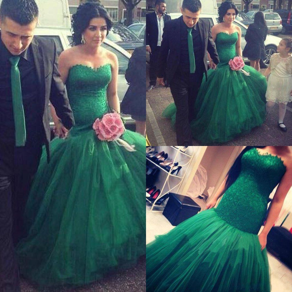 Unique Emerald Green Mermaid Wedding Dresses 2015 New 