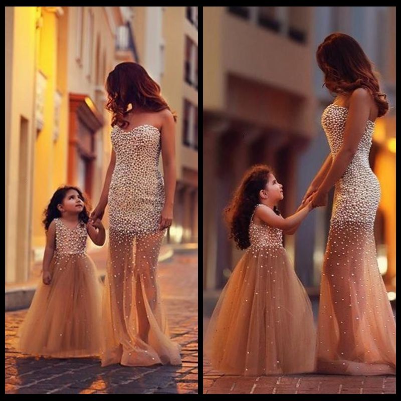 mother daughter matching evening gowns