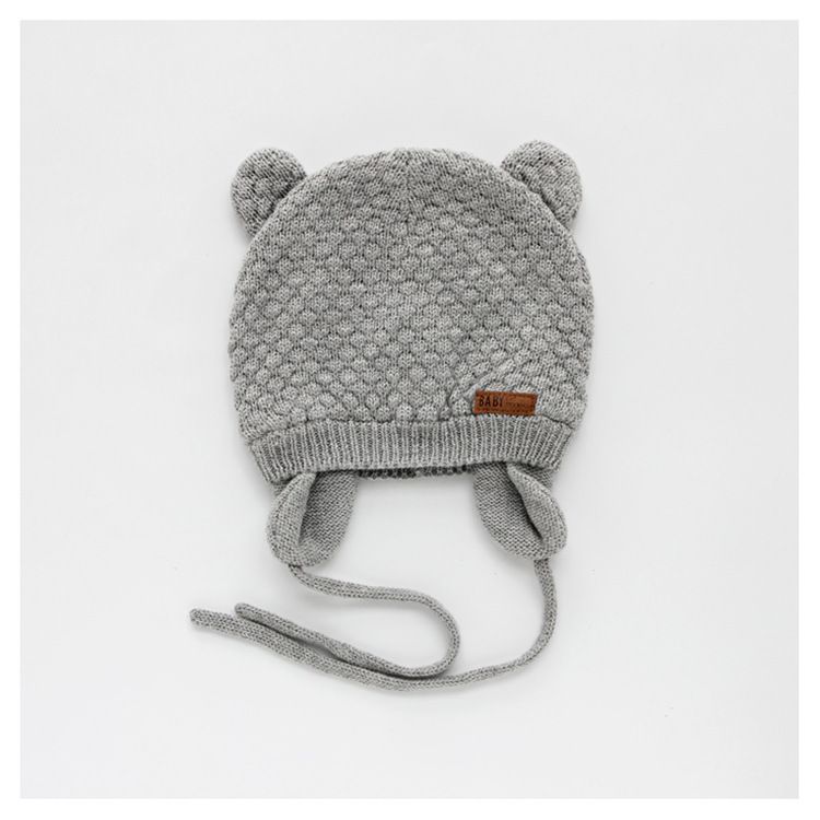 Bear Ears Style Baby Winter Hat Soft Cotton Newborn Ear Double Layer Beanie