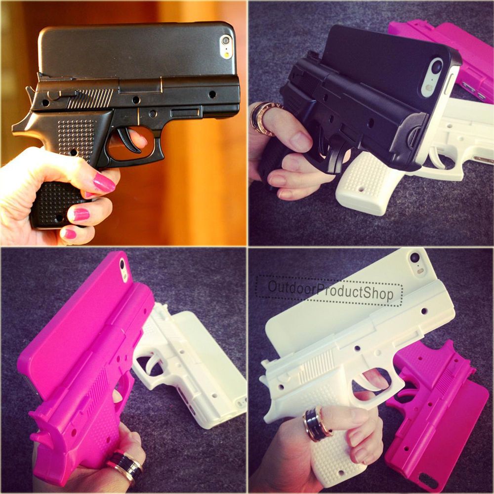 3D Creative IPhone Gun Case Pistol Toy Gun Shaped Grip Case Novelty