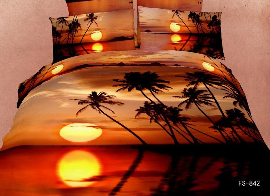 2018 maple seagull sunset dolphin 3d bedding set 100 cotton oil dolphin sheet set