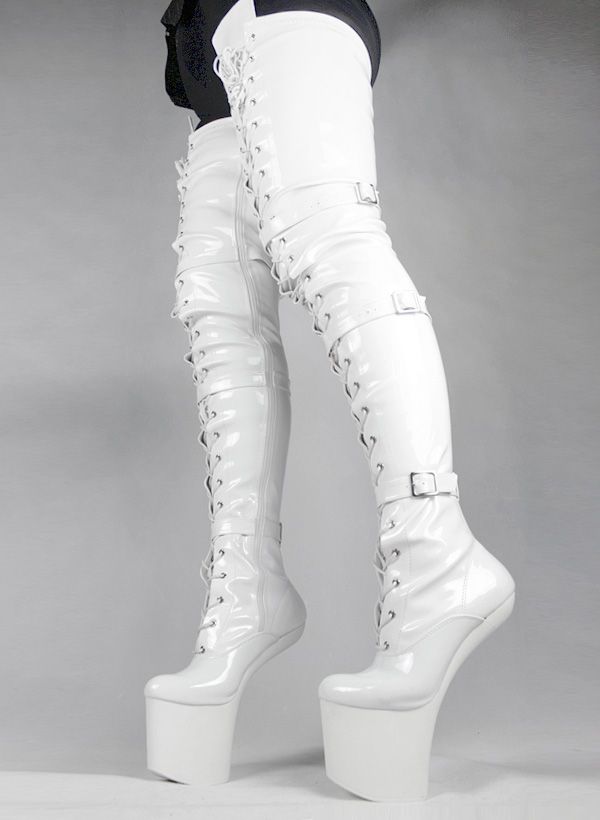 Wonderheel Hot Women Fashion Boots Leather White Pu Thigh High Boots