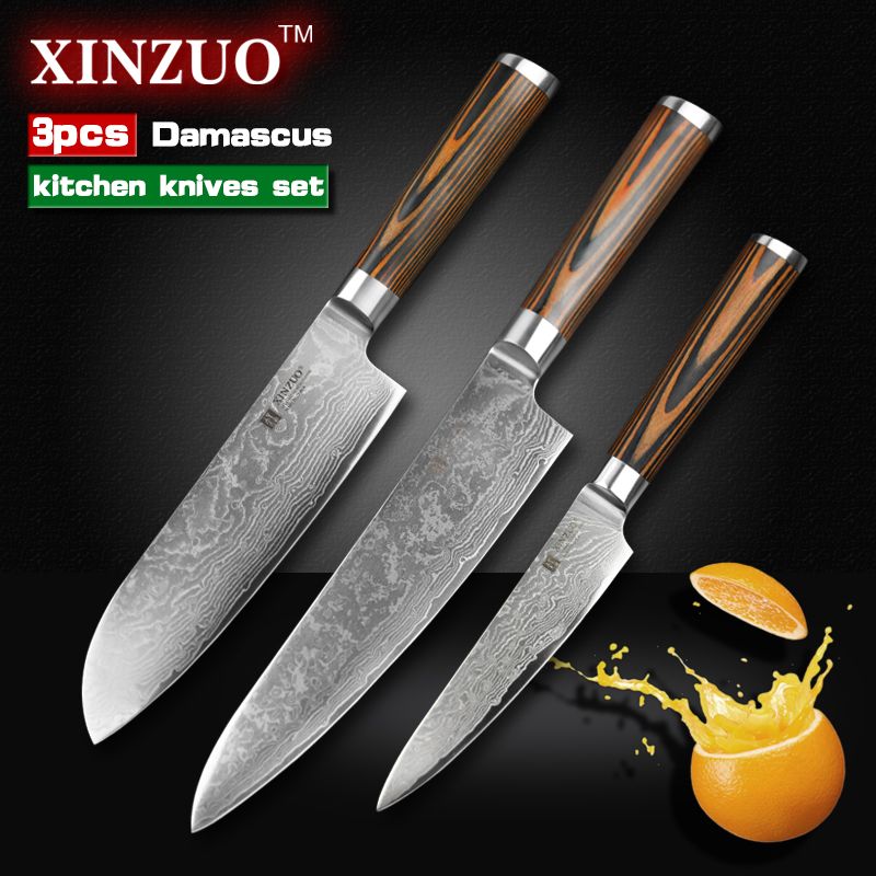 Wholesale XINZUO Kitchen Knives Set Damascus Kitchen Knife Sharp