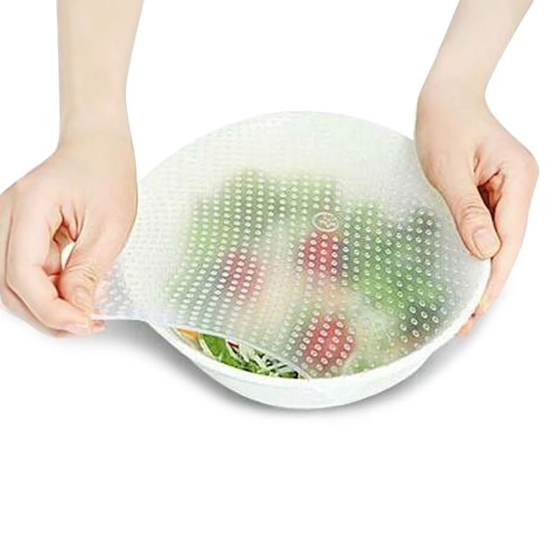 silicone wrap seal cover stretch cling film food fresh keep kitchen