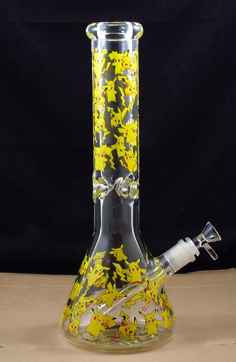 2020 9MM Thick Beaker Glass Bong 14 Inch Spiderman Captain America