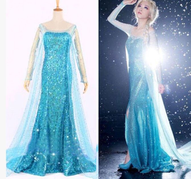 Costumes Elsa Frozen Princess Gown Adult Woman S Fancy Party Dress Up Costume Gown Cosys Cc
