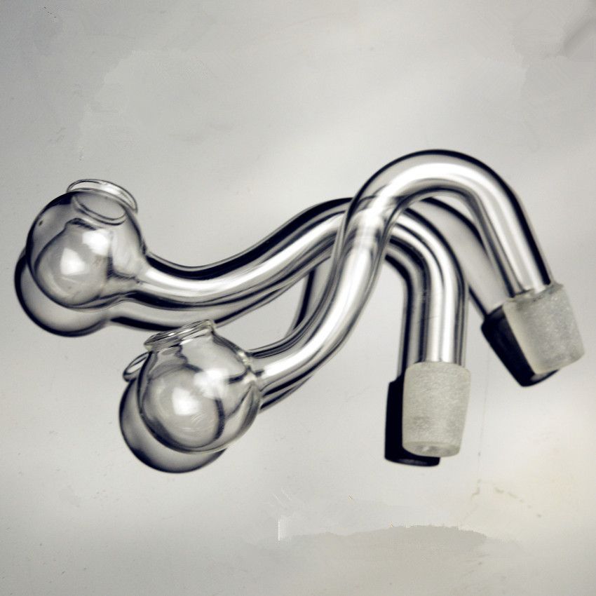 2020 Glass Hookah Filter Pot Curved Oil Burners Pipes Glass Bong