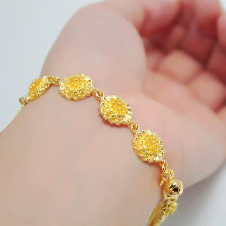3 Packages Full of Goldplated Bracelet Female Models through Flower