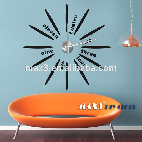 unique 12 zodiac large diy 3d wall clock home decor mirror sticker