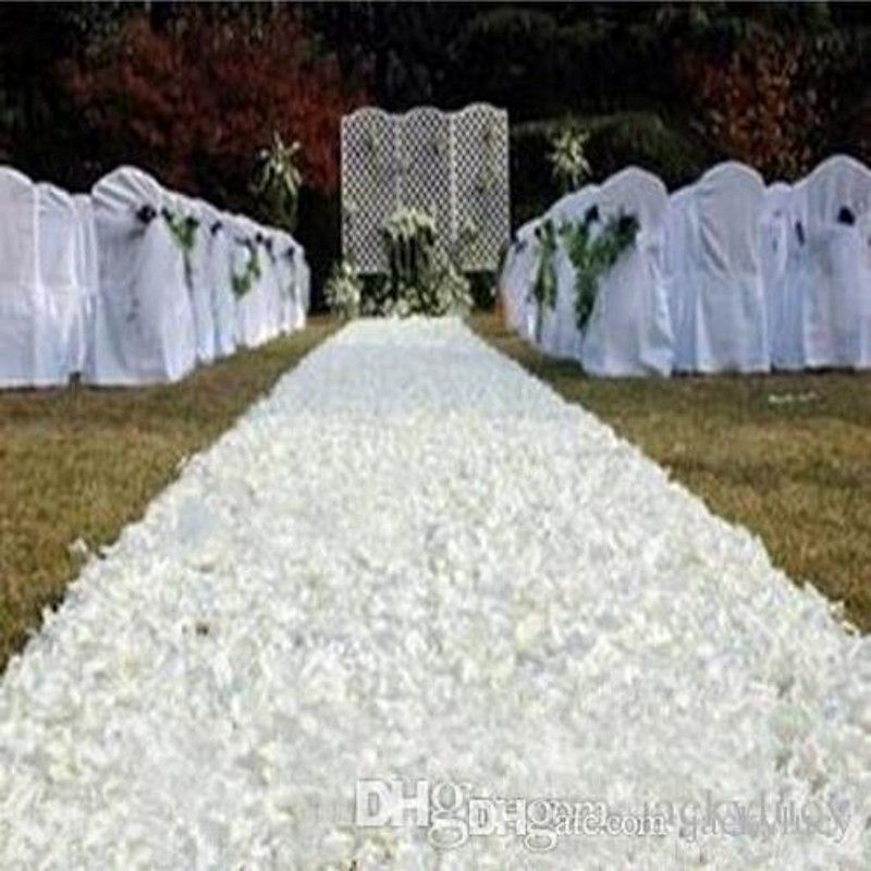 Grosshandel 30 Mt Los Hochzeit Ganglaufer Weisse Rose Blutenblatt