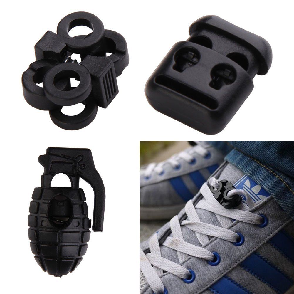 Elastic Shoe Lace Shoelace Buckles Stopper Rope Clamp Paracord Cord