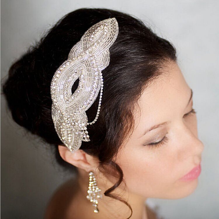 HELEN White Flower Long Bridal Hair Vine With Crystals And Pearls by  TopGracia