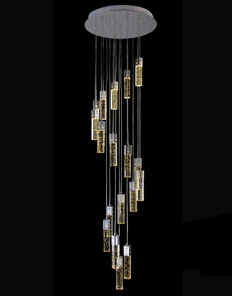 Stairwell Led Luminaria Long Bubble Crystal Chandelier Lighting Stairwell Led Luminaria Long Bubble Crystal Chandelier Lighting Fixtures Res De Cristal 18 3w Strip Stairway Staircase Chandeliers