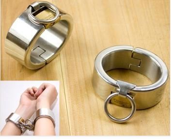 Thick steel bondage bracelet Sex fetish test