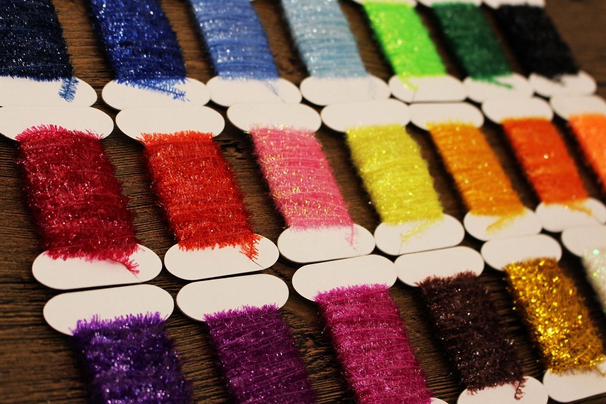 2019 100m assorted tinsel chenille crystal flash line fly hareline flash color chart