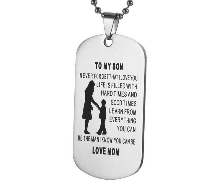 dog tag necklace for son from mom