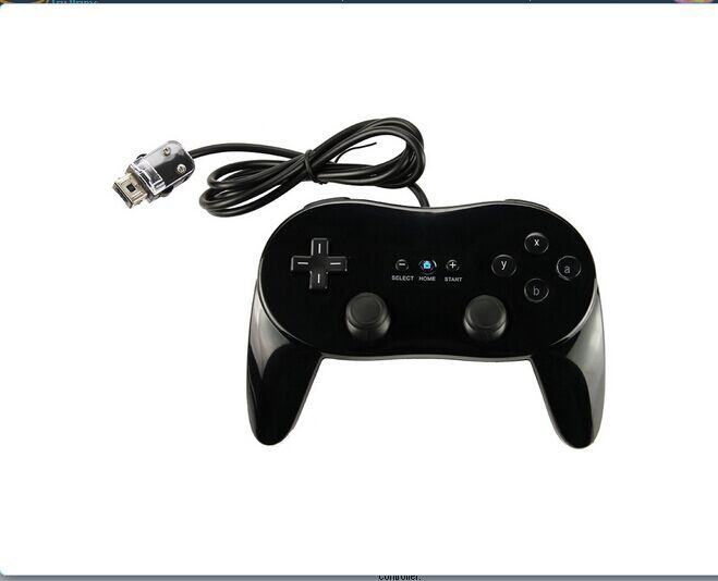 Black Pro Classic Game Controller Remote For Nintendo Wii Saitek Pc