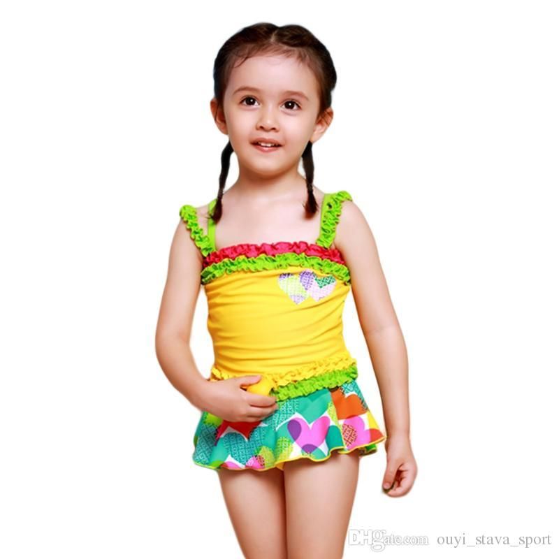 Best 2016 One Piece Swimsuit Beautiful Falbala Little Princess Skirt ...