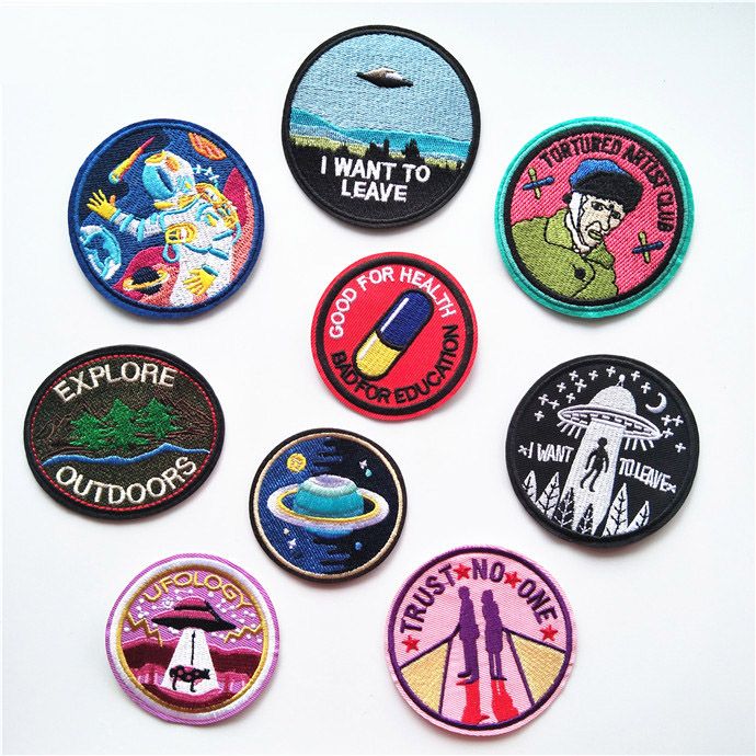 huixun espacio astronauta y bandera parches hierro bordado en parches para  ropa DIY ropa pegatinas personalizados Badges 1 Set Costura y manualidades  Costura futakuchi-hakata.com