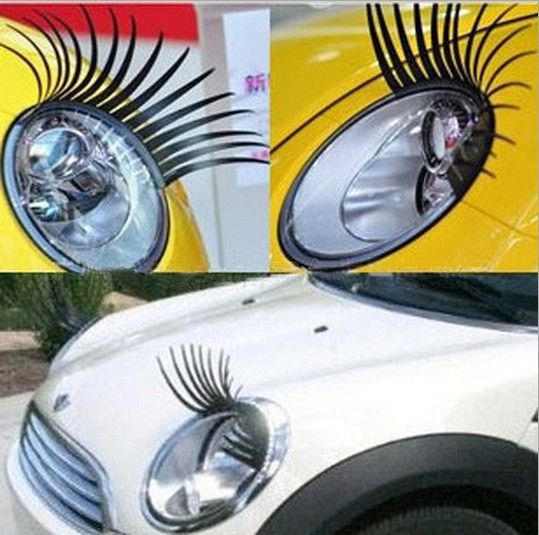 2021 Black 3D Automotive Headlight Eyelashes Car Eye Lashes Auto