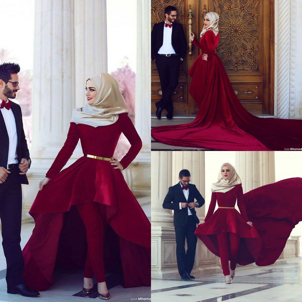 red muslim prom dresses