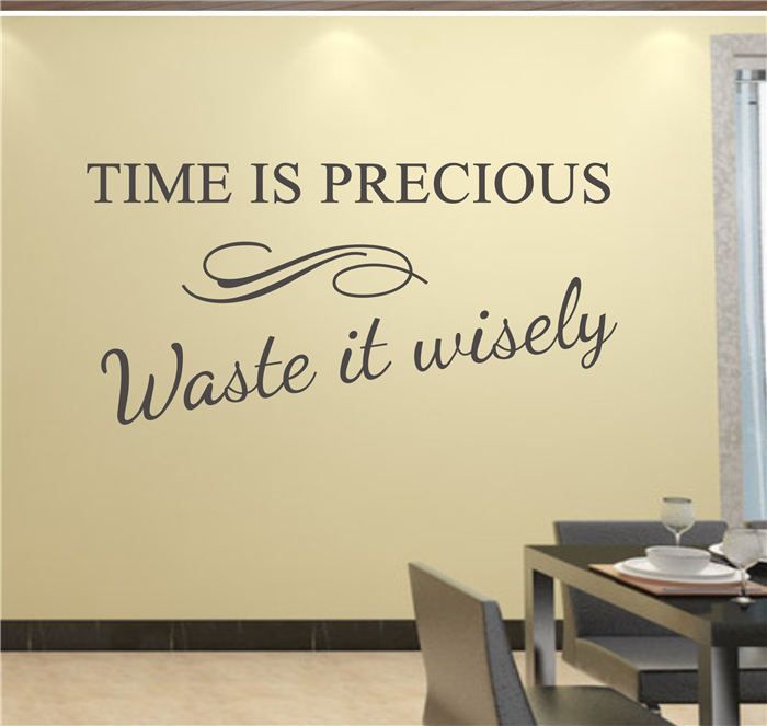 Time Is Precious Use It Wisely Decor Vinyl Wall Decal Quote Sticker