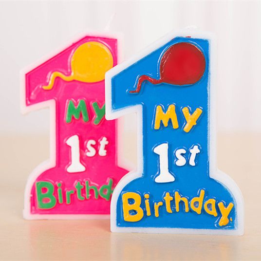 Happy Birthday Party Candle Color Number 1 Baby 1st Birthday Candle