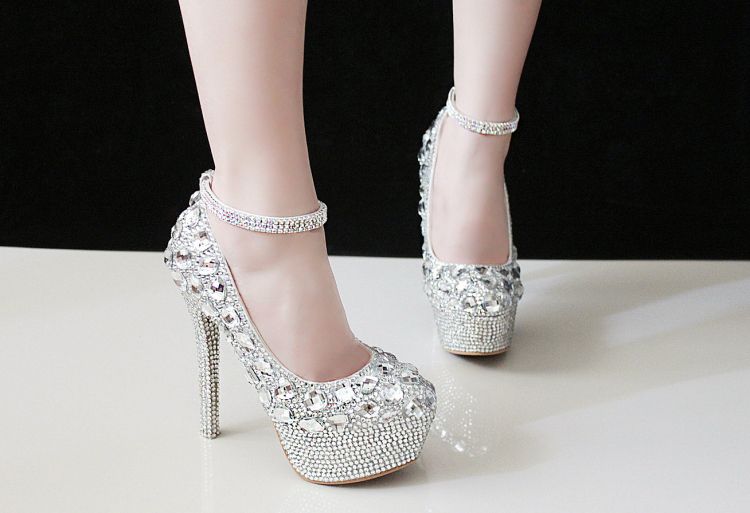 silver t bar wedding shoes