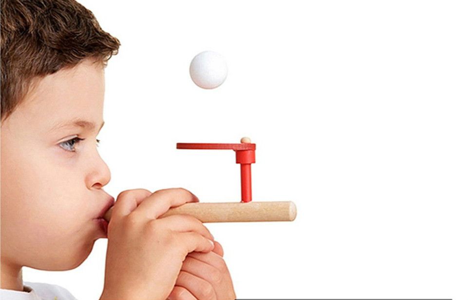 baby wooden puzzle toys kids blowing ball balance training blow ball