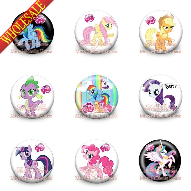 2018 my little pony buttons brooch pins 3cm 1 2inch fashion button