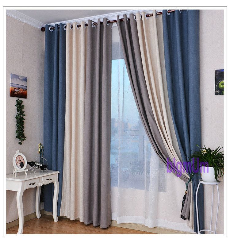 2019 summer style linen curtains for living room blackout curtain+