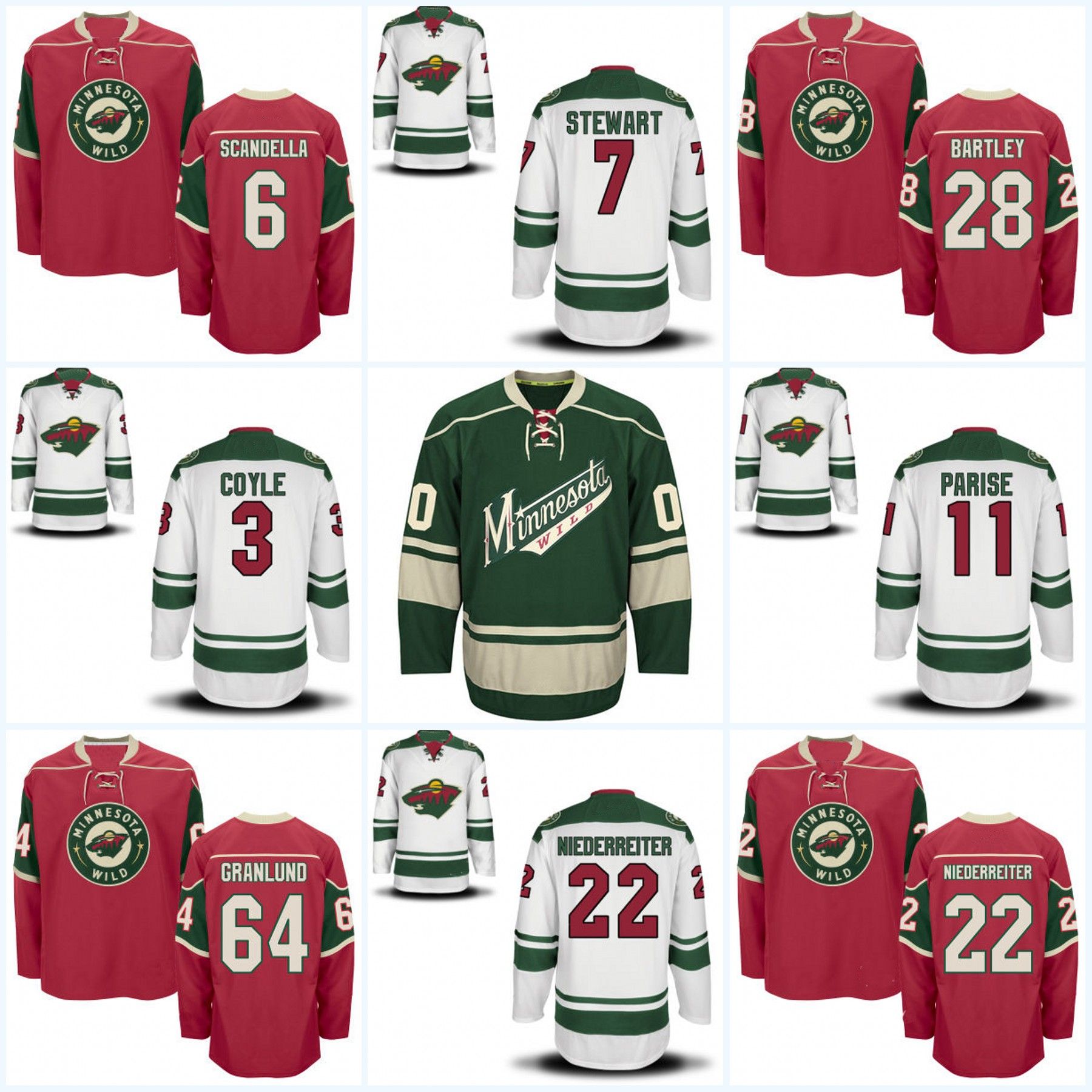 2019 Womens Minnesota Wild Jerseys 22 Nino Niederreiter 64 Mikael