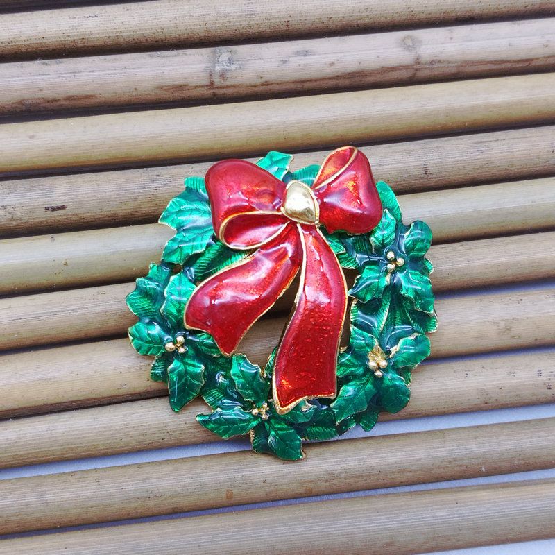 5 UNIDS Serie de Año Nuevo Tapón de Cinta de Gota de Metal Flor de Navidad de Doble Uso broche 42 * 40 MM Joyería Regalo de Navidad Broche de Decoración