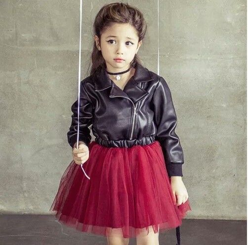 Compra TUTU De Cuero De La PU Vestido Niños Vestidos TULLE Chaqueta De  Abrigo Niño Niña Bling Niñas Niñas Princesa Sleev Largo Bebé Diamante Moda  Cool A8 Barato | Entrega Rápida Y