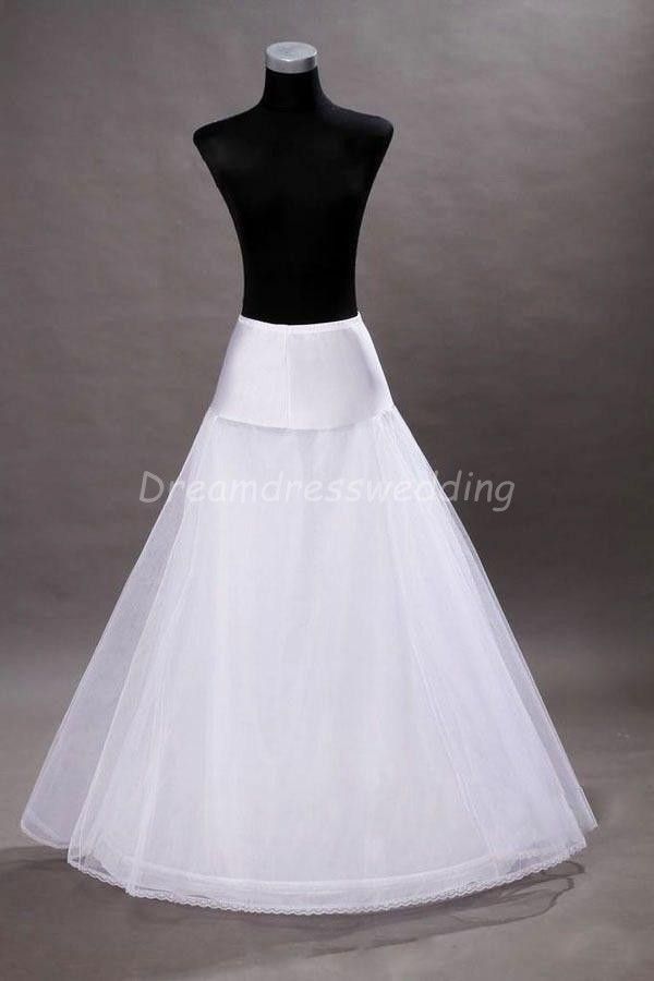 Stock White One Hoop Wedding Petticoat A Line Bridal 2016 Crinoline