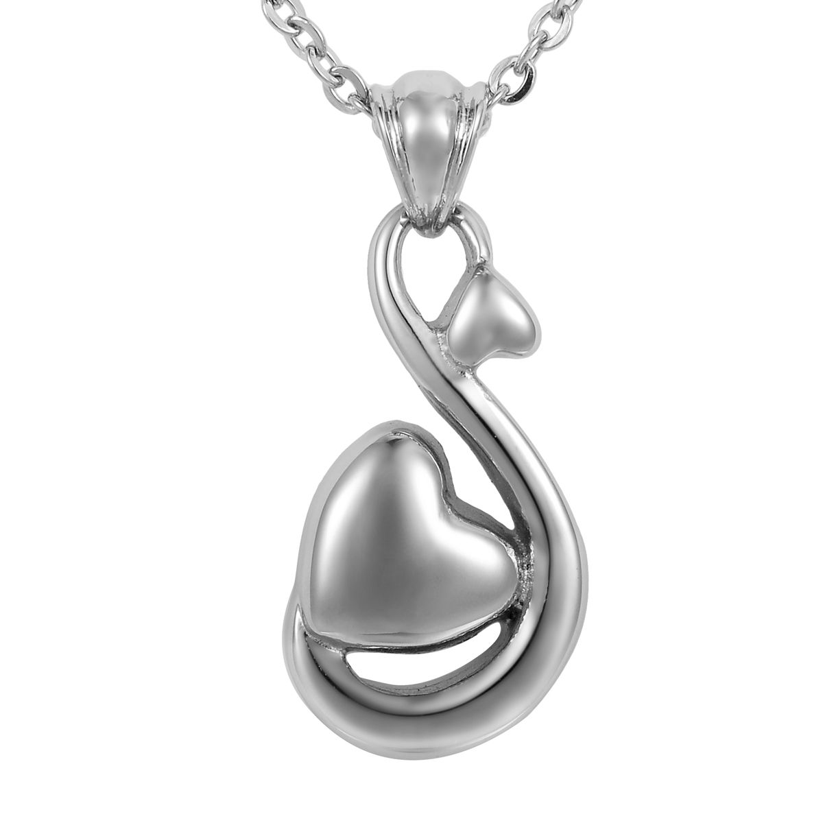 Lily Stainless Steel Silver Heart Swan Cremation Jewelry Ashes Pendant Keepsake Memorial Urn Necklace With Gift Bag And Chain - Cremation Jewelry For Ashes Pendant Lily Stainless Steel Silver Heart Swan Cremation Jewelry Ashes Pendant Keepsake Memorial Urn Necklace With Gift Bag And Chain - Cremation Jewelry For Ashes Pendant