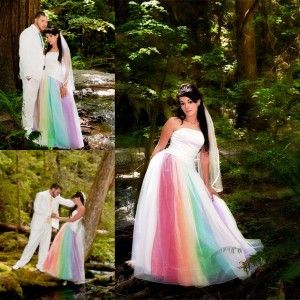 Discount New Colorful Tulle 2015 Wedding Dresses Custom Made A Line ... Discount New Colorful Tulle 2015 Wedding Dresses Custom Made A Line ...