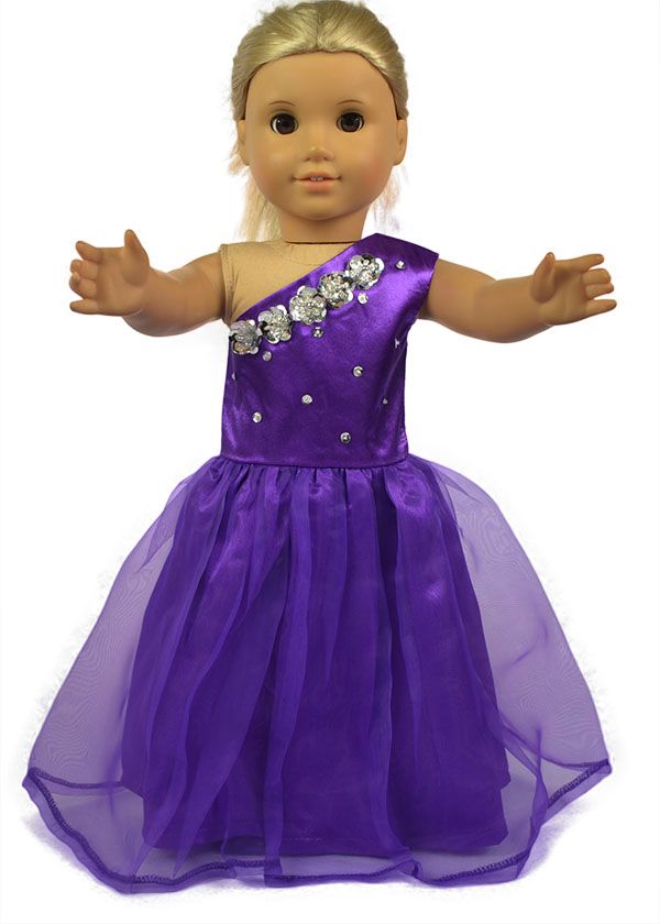 american girl doll purple dress