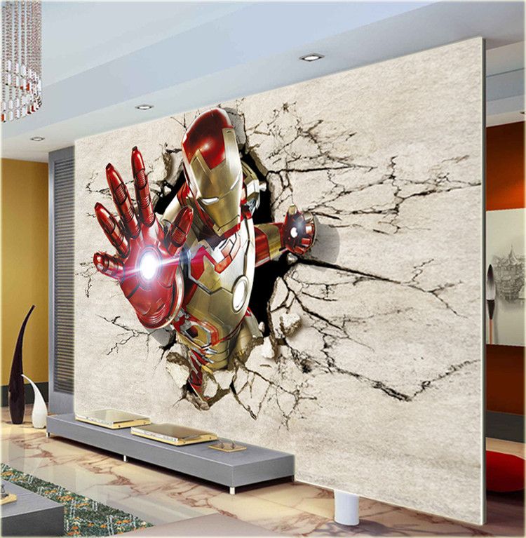 3d ansicht eisen mann tapete riesige wand wand kühle foto tapete ...