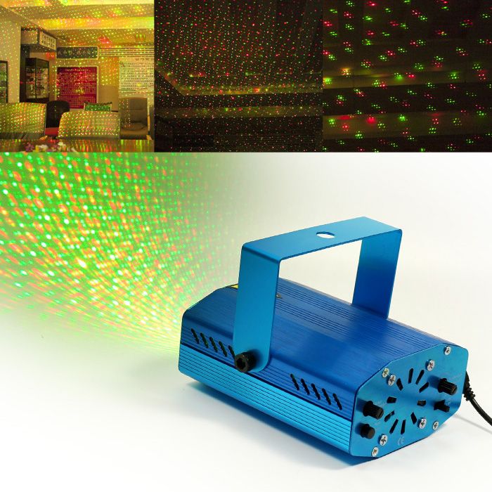 Mini Laser Stage Lighting Mini Green&Red LED Laser DJ Party Stage Light Black Disco Dance Floor