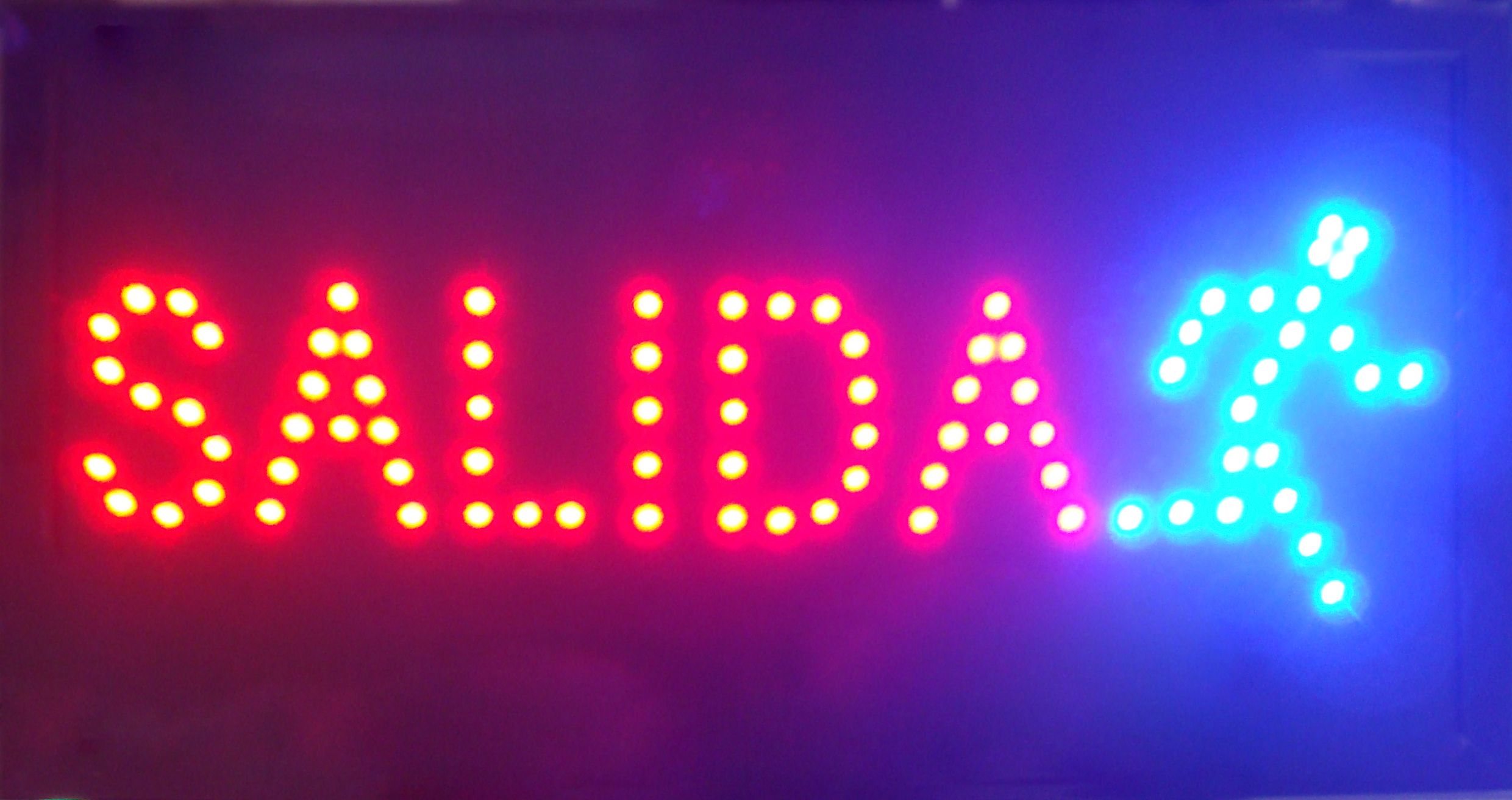2018 spanish words customized led salida neon signs eye catching