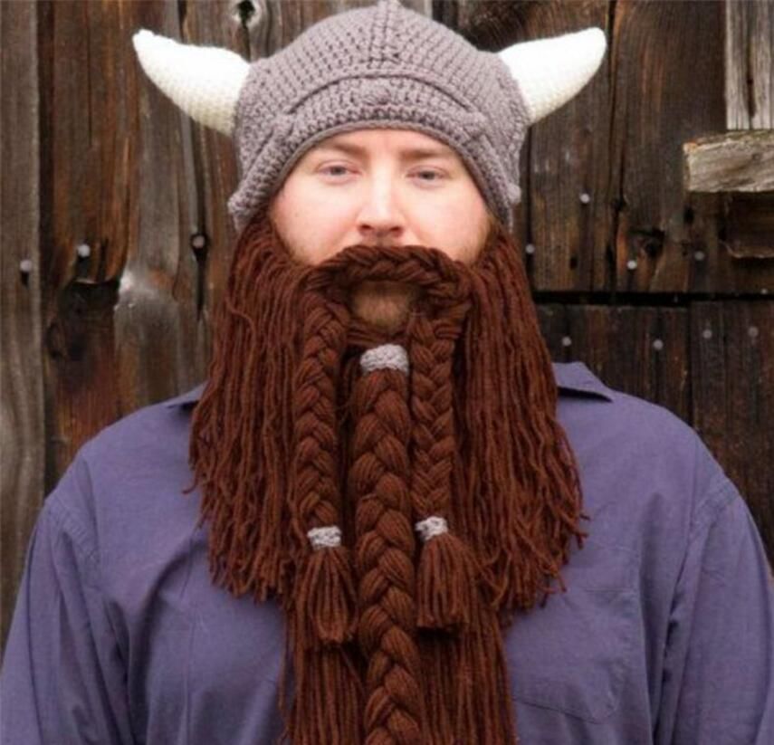 Acquistare Berretti Invernali A Maglia Con Baffi Di Lana Fatti A Mano Cappelli  Con Visiera Pirata Parrucca Berretti Da Barba Super Big Corno Vichingo  Regalo Da Festa Cappelli Lavorati A Maglia Divertenti