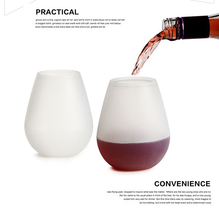 2021 Silicone Stemless Wine Glasses New Colorful Unbreakable Clear