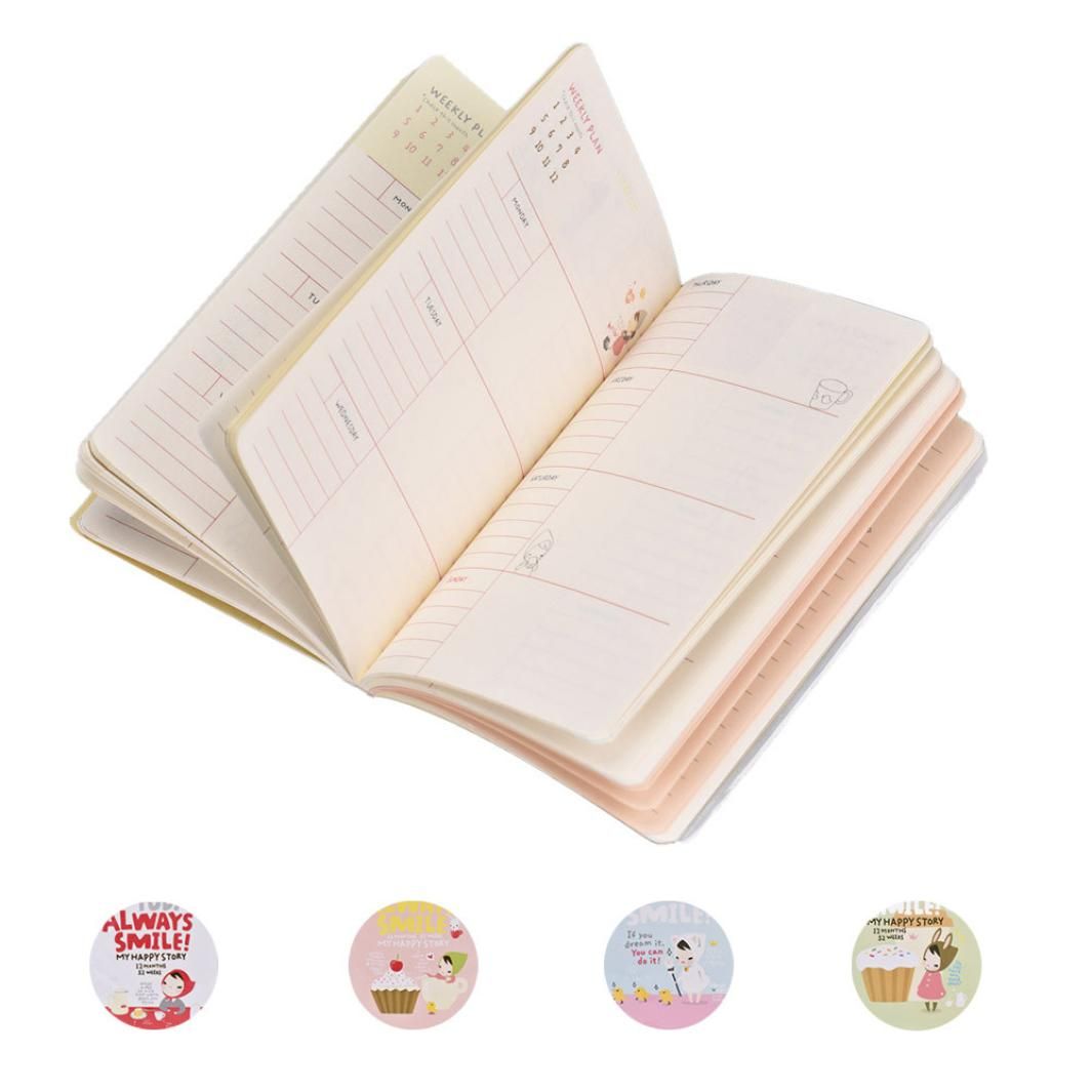 2019 Girls Cute Notebook Hardcover Plastic Cover Travel Journal Diary