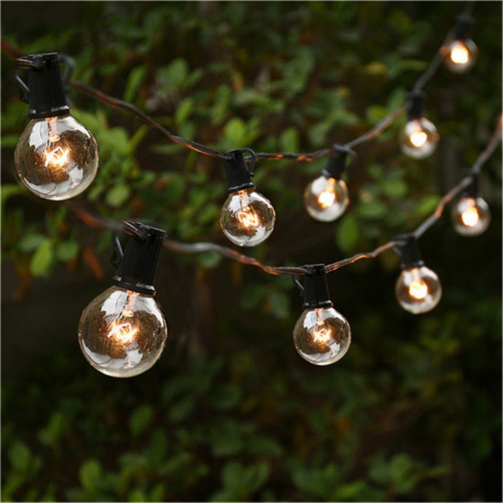Patio Lights G40 Globe Party String Light Warm White Patio Lights G40 Globe Party String Light Warm White 25clear Vintage Bulbs 25ft Decorative Outdoor Backyard Garland Led Lighting Blue