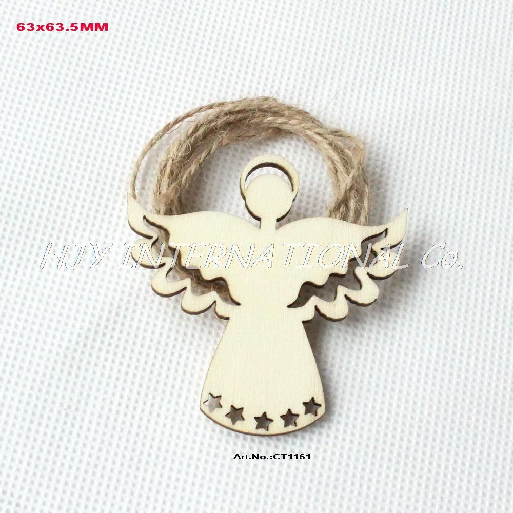  Wholesale  Blank  Natural Wooden Angel Tags Christmas  