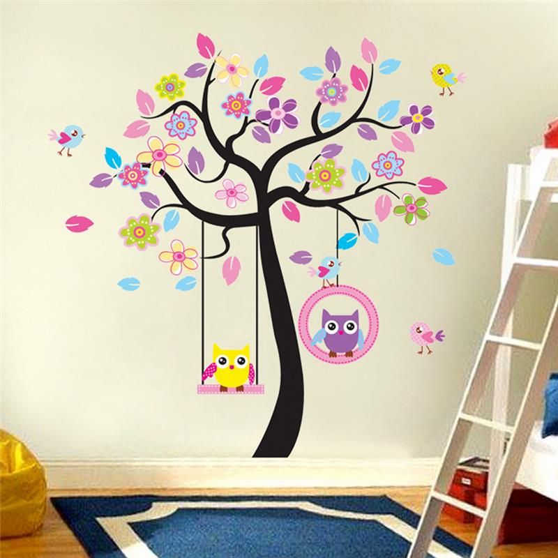 Kids Bedroom Tree kawaii owls wall stickers kids bedroom decorations nursery cartoon Kids Bedroom Tree kawaii owls wall stickers kids bedroom decorations nursery cartoon